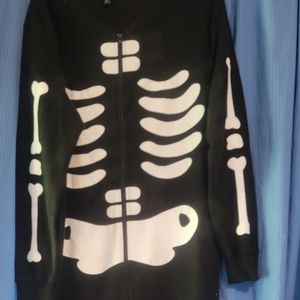 Derek heart  m/l fleece onesies skeleton